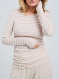 Seamless Basic – Rippshirt aus Jersey in Creme-Beige