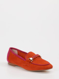 Konstantin Starke – Loafer aus Veloursleder Orangerot