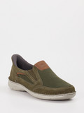 Josef Seibel – Komfort-Slipper aus Leder-Mesh-Mix olivgrün