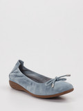 Josef Seibel – Ballerina aus Veloursleder taubenblau