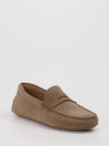 Boss – Loafer aus Veloursleder taupe