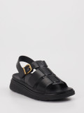FitFlop – Sandale aus Lackleder Schwarz Plateau