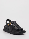 FitFlop – Sandale aus Lackleder Schwarz Plateau