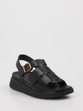 FitFlop - Sandale aus Lackleder in schwarz