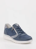 Semler - Schnürschuh Lena aus Velour/Leder in blau