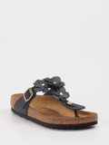 Birkenstock – Zehentrenner-Sandalen aus Leder schwarz