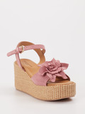 Konstantin Starke – Keilsandalette aus Veloursleder rosa
