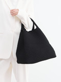 Marrea – Shopper aus Textil Schwarz Flechtoptik