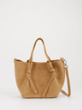 Konstantin Starke – Schultertasche aus Veloursleder Beige