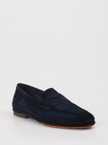 Santoni - Slipper aus Veloursleder in blau