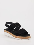 Semler – Sandale aus Veloursleder Schwarz Plateau