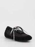 3P – Sneaker aus Velour/Textil Schwarz