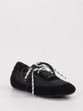 3P – Sneaker aus Velour/Textil Schwarz