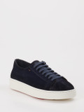 Santoni – Sneaker aus Veloursleder Blau