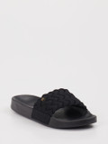 Tommy Hilfiger – Badepantolette aus Textil Schwarz
