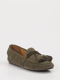 MORMORA – Slipper aus Veloursleder Grün