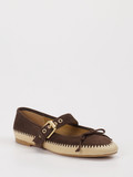Andrea Puccini – Spangenpumps aus Veloursleder Braun