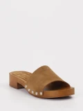Copenhagen – Pantolette aus Veloursleder Braun