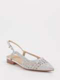 Andrea Puccini – Slingpumps aus Textil silber