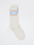 UGG – Crew-Socken aus Baumwolle Offwhite Streifen