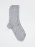 Falke – Crew-Socken aus Baumwolle grau gepunktet