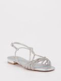 AV – Sandalette aus Leder silber Metallic