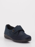 Solidus – Slipper aus Stretch Blau Klettverschluss