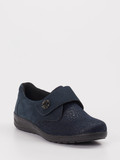 Solidus – Slipper aus Stretch Blau Klettverschluss