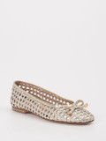 Si – Ballerinas aus Flechtleder Silber Metallic