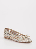 Si – Ballerinas aus Flechtleder Silber Metallic