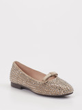 Andrea Puccini – Ballerinas aus Leder Taupe Strass