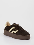 Gant – Plateau-Sneaker aus Veloursleder Braun