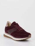 Gabor – Sneaker aus Veloursleder in Bordeaux