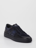 Santoni – Sneaker aus Velours/Leder Blau
