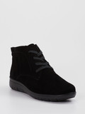 Semler – Schnürstiefelette aus Veloursleder schwarz