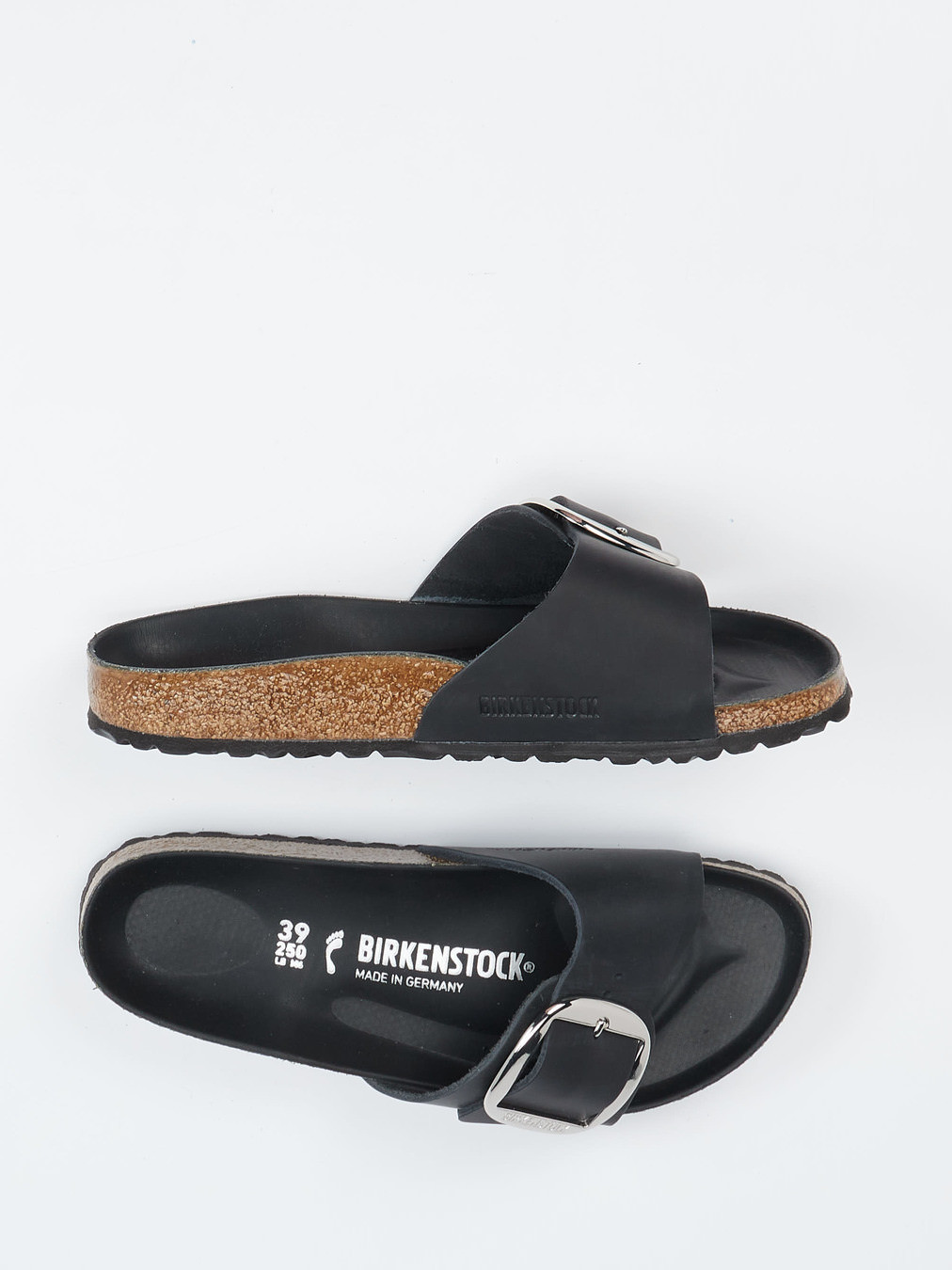 Pantolette Madrid Big Buckle schwarz 2110009002904