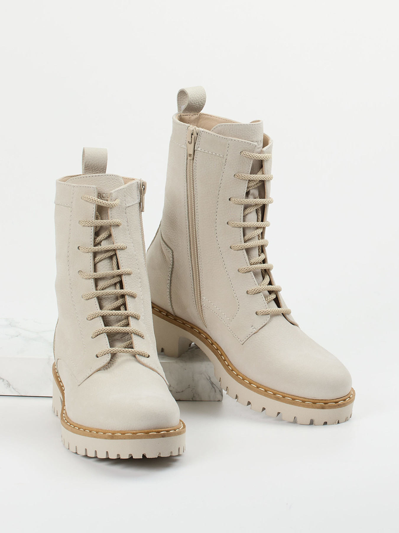 Schnürstiefelette beige 1723379000404