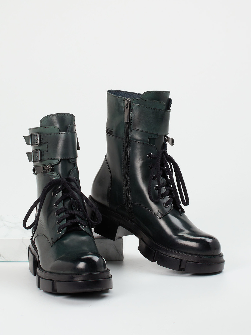 Schnürstiefelette grün 1723659000604