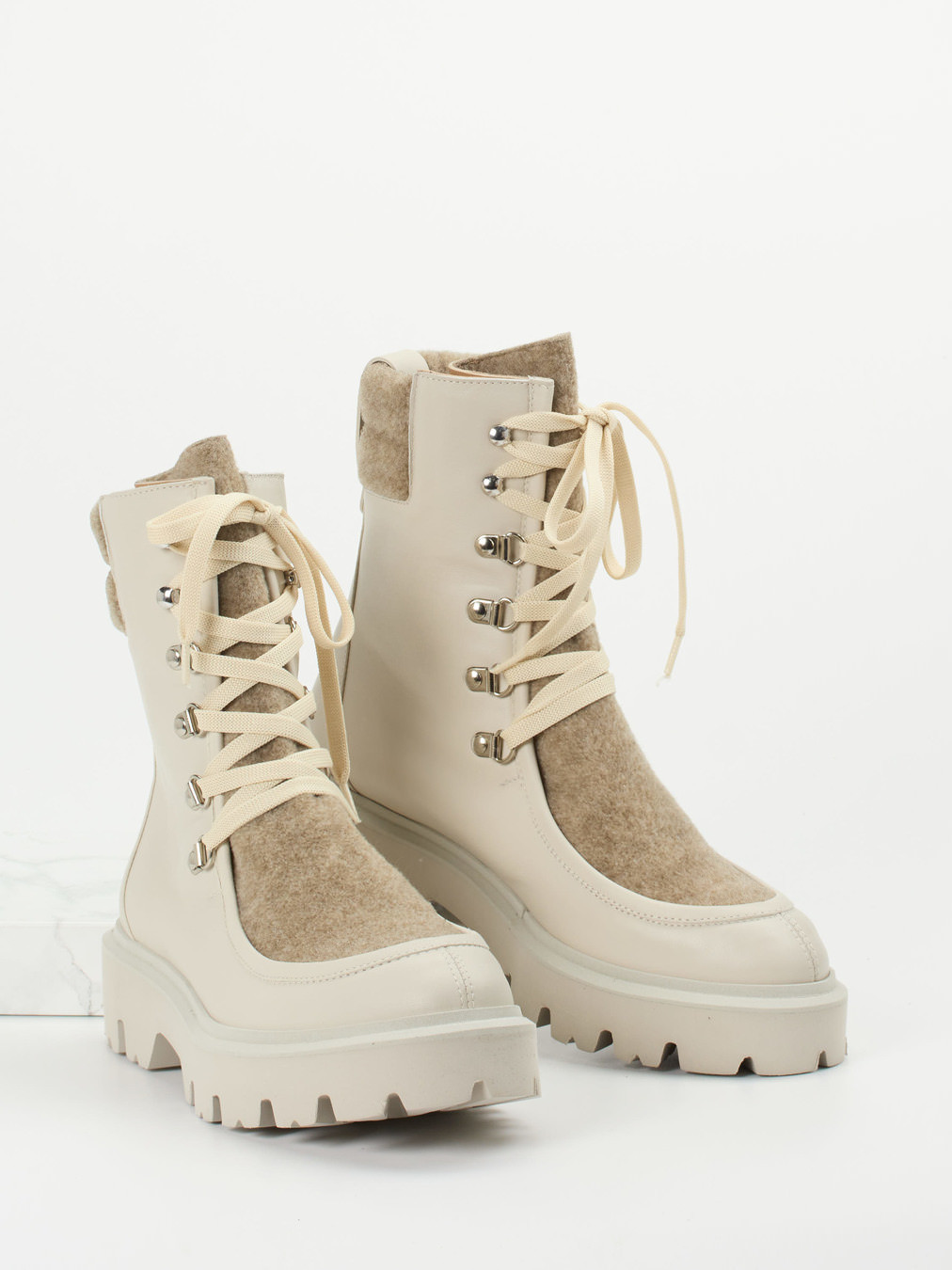 Schnürstiefelette beige 1723349000504