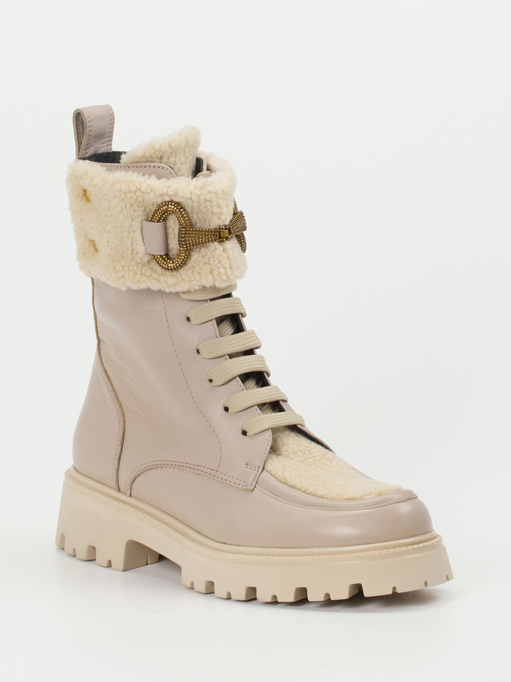 Schnürstiefelette beige 1723349000406