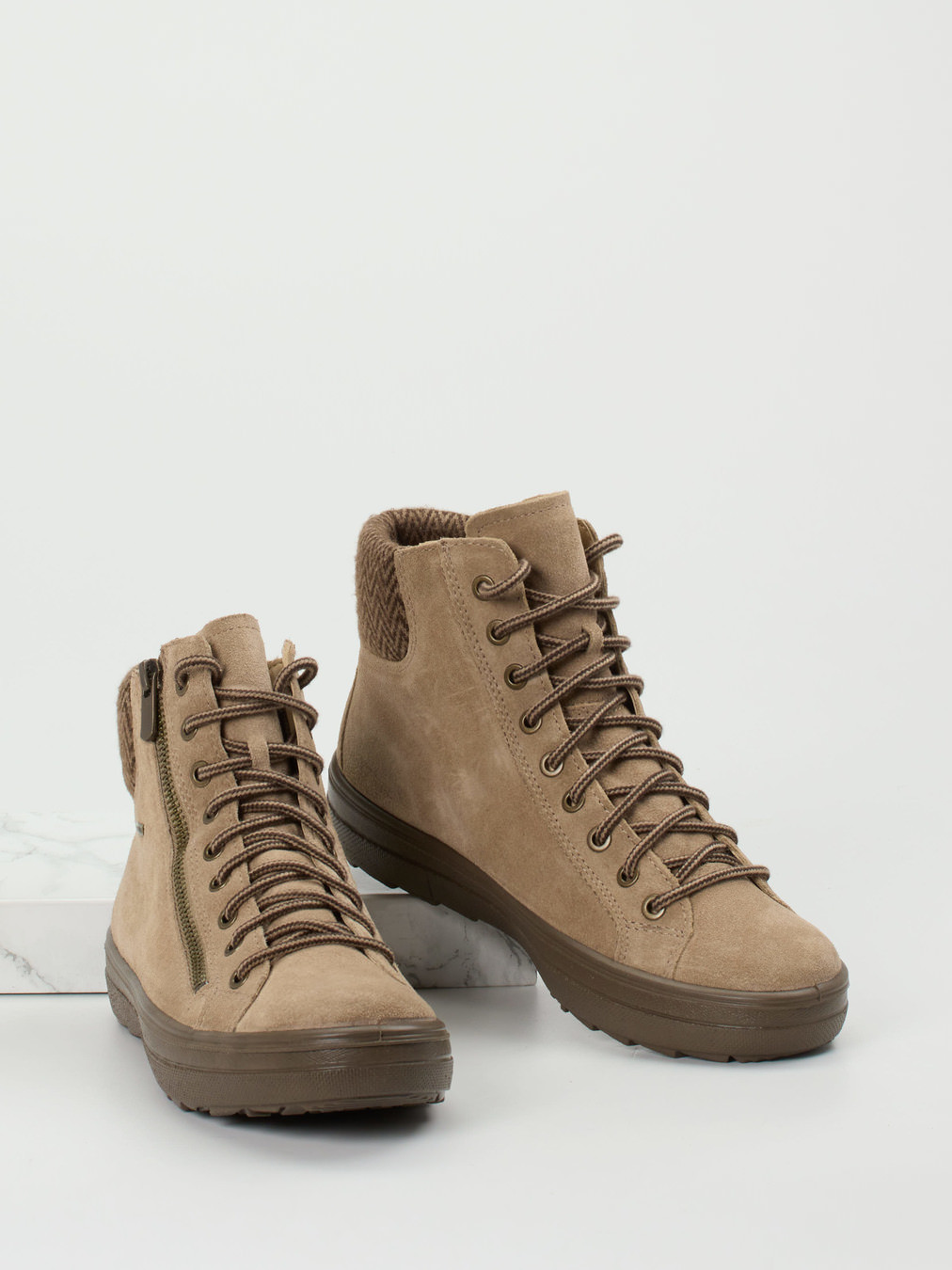 Schnürstiefelette beige 1801359000104