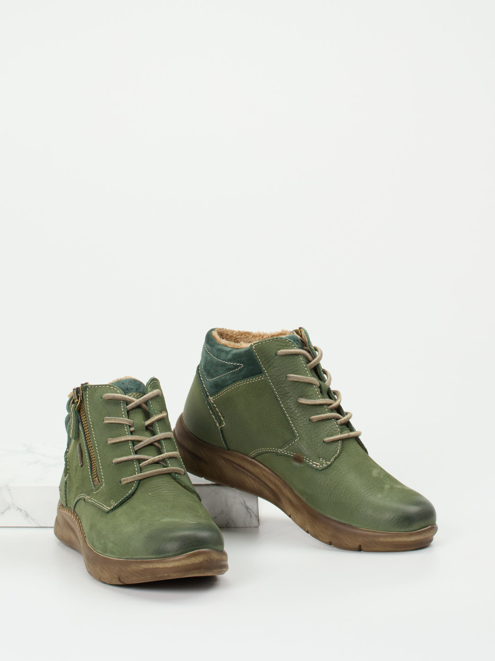 Schnürstiefelette grün 1701659000804