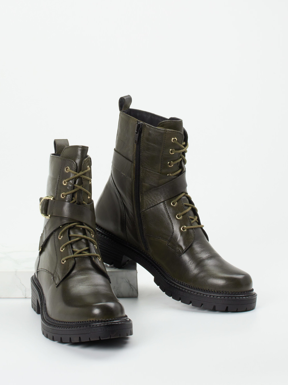 Schnürstiefelette grün 1723609000704