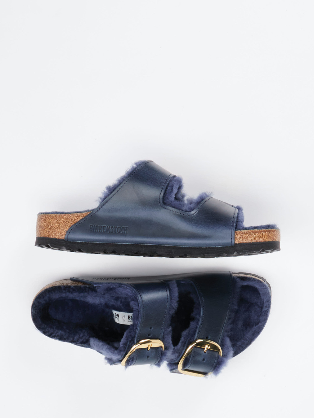 Pantolette Arizona Big Buckle Shearling blau 2110109002604