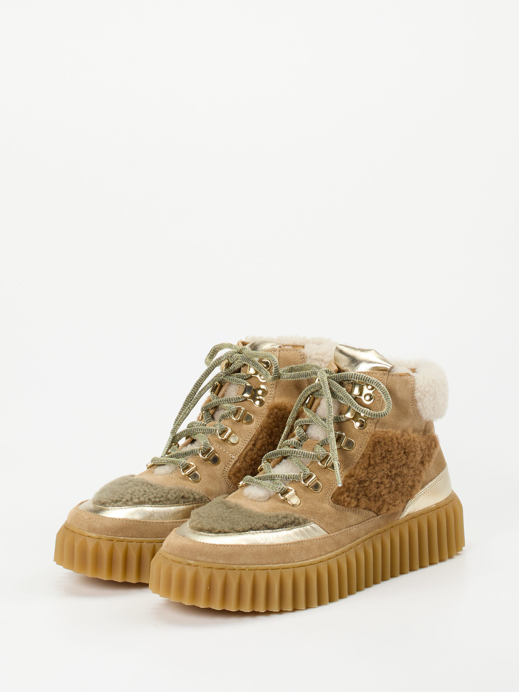 Schnürstiefelette beige 1705369000102