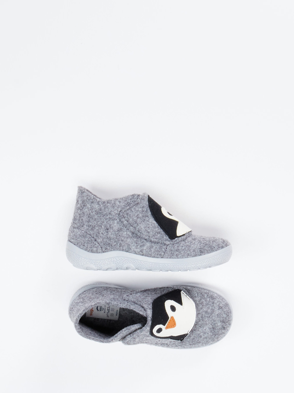 Hausschuh Klett hoch Wa-Fu grau 7672459000304