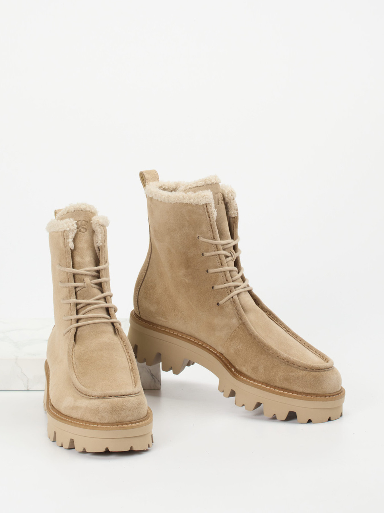 Schnürstiefelette beige 1803359000604