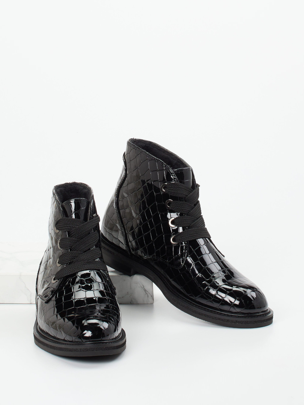 Schnürstiefelette schwarz 1703009016304