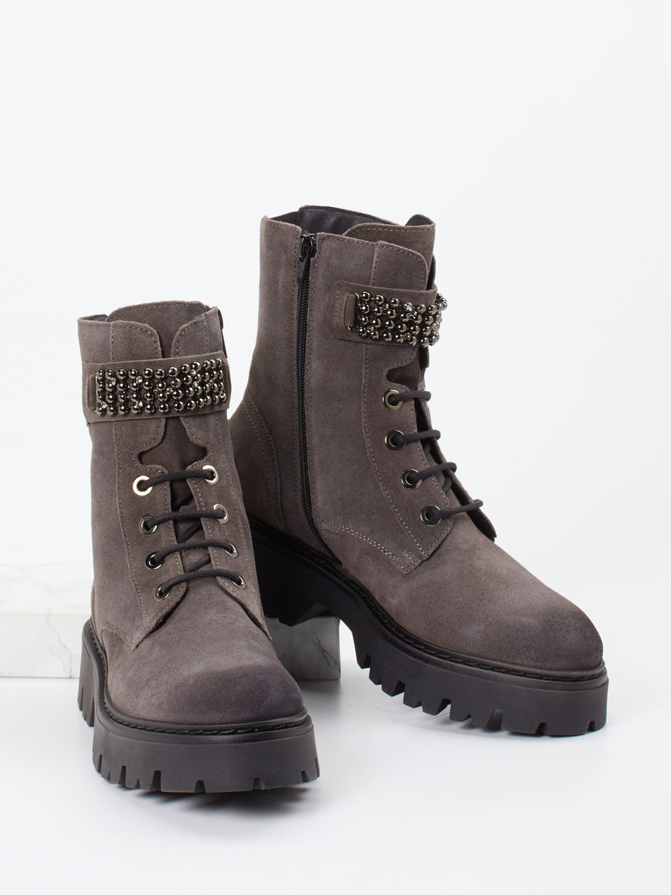 Schnürstiefelette grau 1725409000304