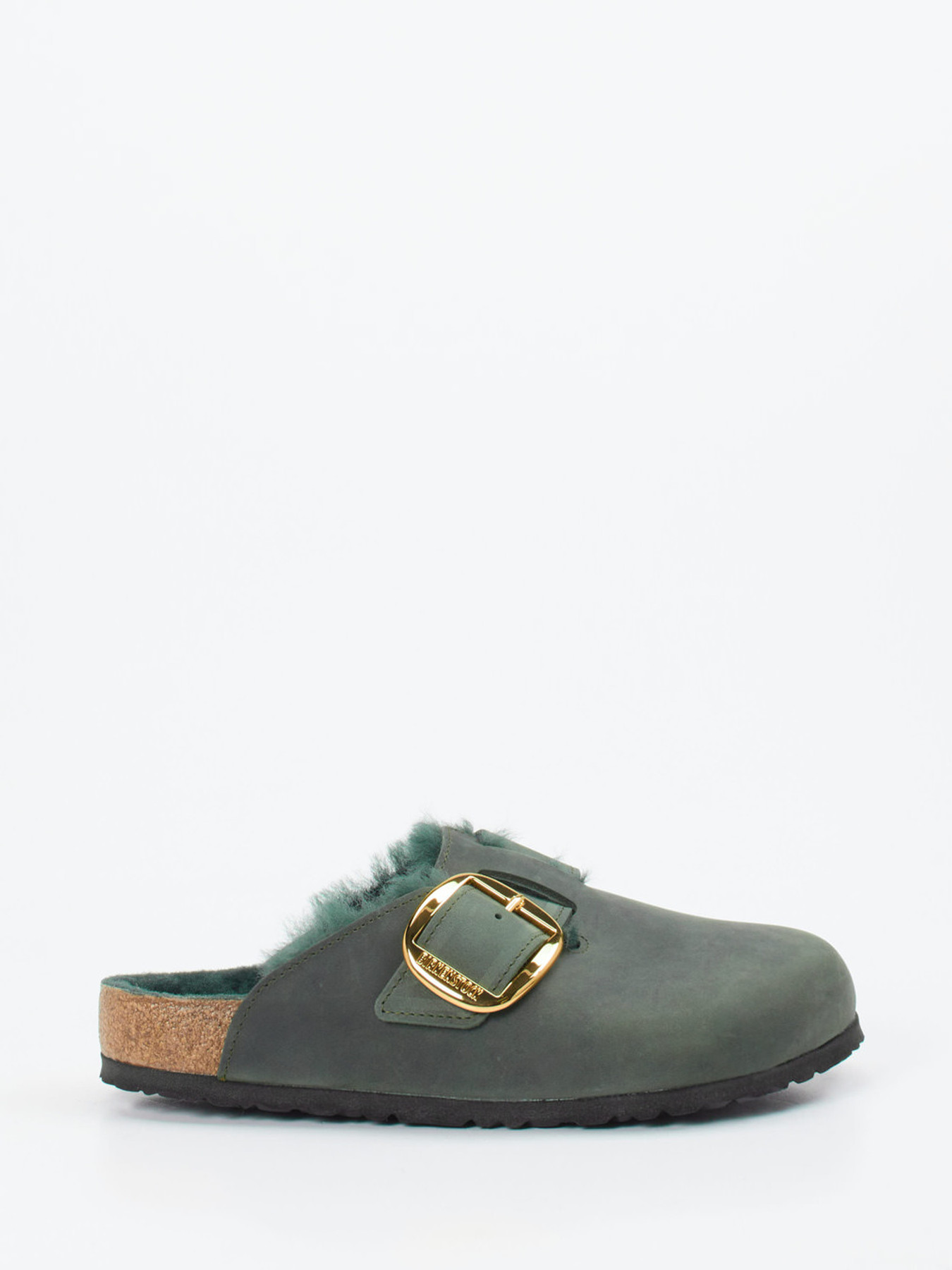 Pantolette Boston Big Buckle Shearling grün 2111659000301